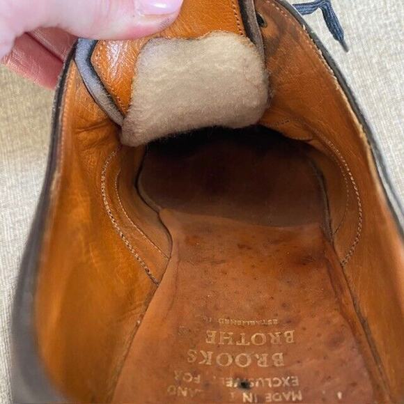 Brooks Brothers Mens 11.5 Black Leather Cap Toe Oxford Leather Dress Shoes - Picture 9 of 11